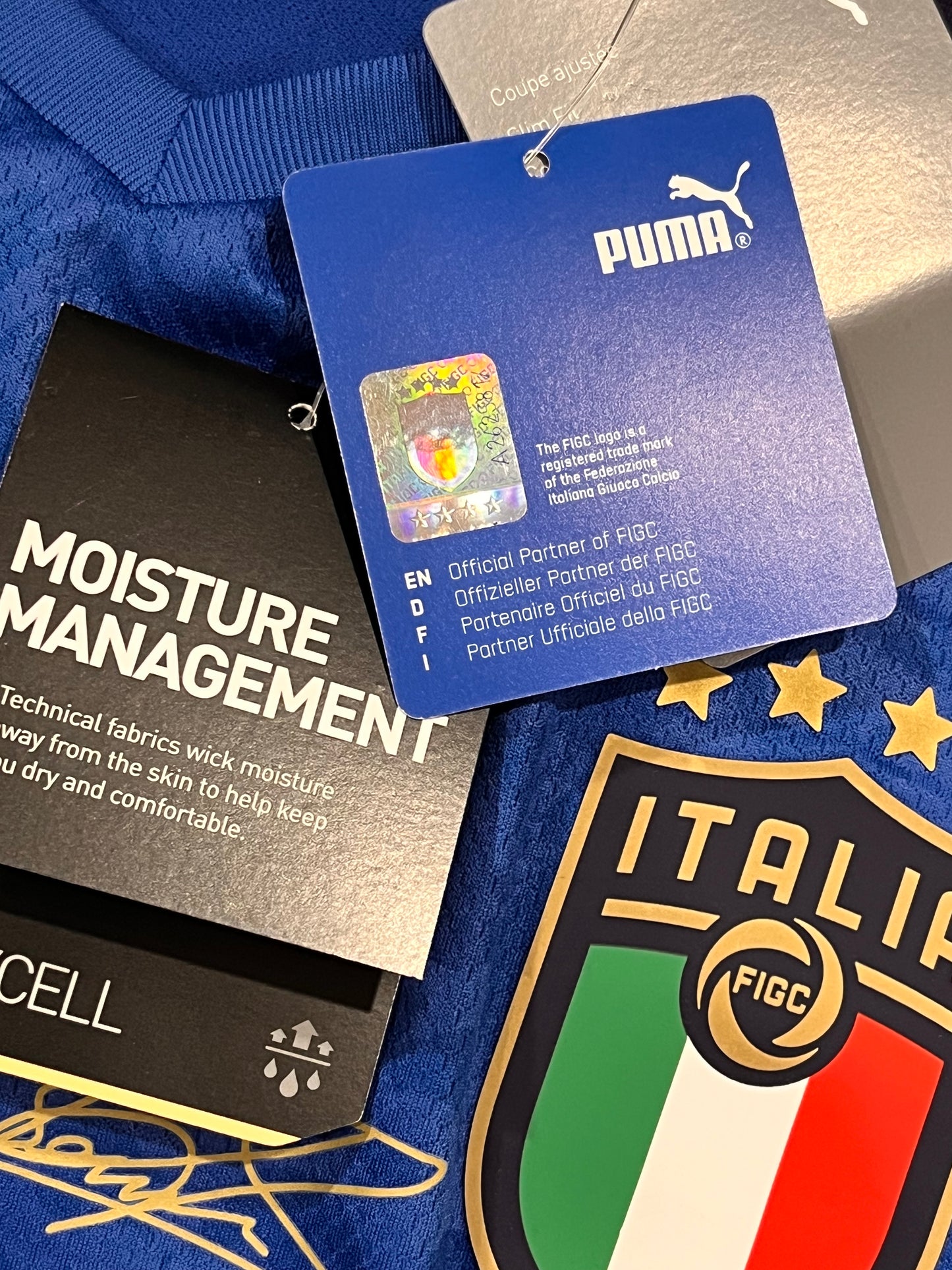 Italy 2020-21 Home - Limited Edition Player Spec with Printed signatures and Campioni 21