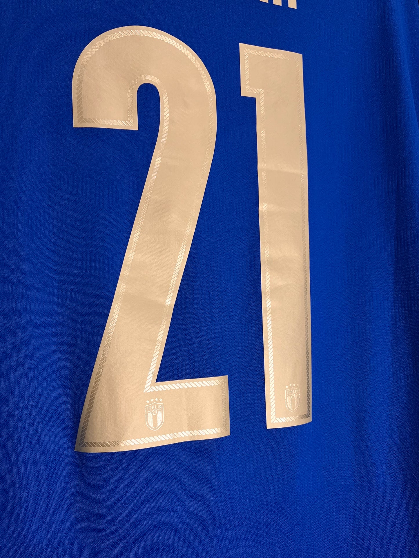 Italy 2020-21 Home - Limited Edition Player Spec with Printed signatures and Campioni 21