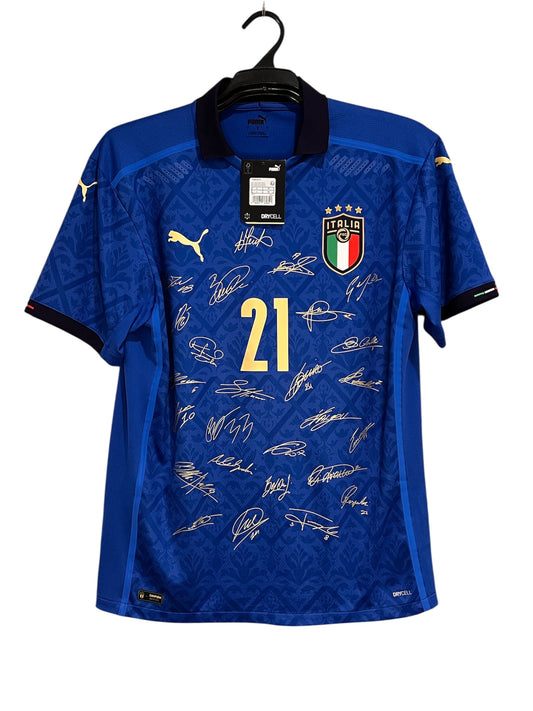 Italy 2020-21 Home - Limited Edition Player Spec with Printed signatures and Campioni 21